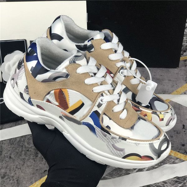 

new calfskin повседневная обувь мода все-матч стилист обувь замшевые кожаные тренеры лоскутная обувь досуг обувь платформа платформа начальн