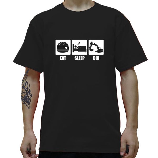 

funny excavator construction worker graphic men summer cotton harajuku plus size streetwear hip hop hoodie designers t shirts sweatshirt