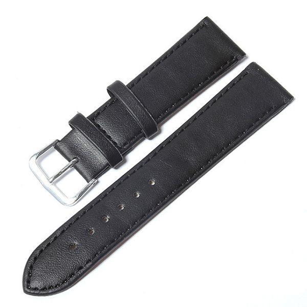 

plain weave pu leather watch strap band candy colors clock straps for watch watchband 2021, Black;brown
