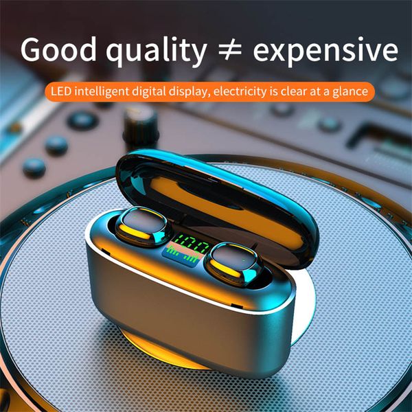 

fast delivery 3500mah g5s led tws bluetooth earphones wireless headphones earbuds control sport headset for iphone 12 mini 11 xs max