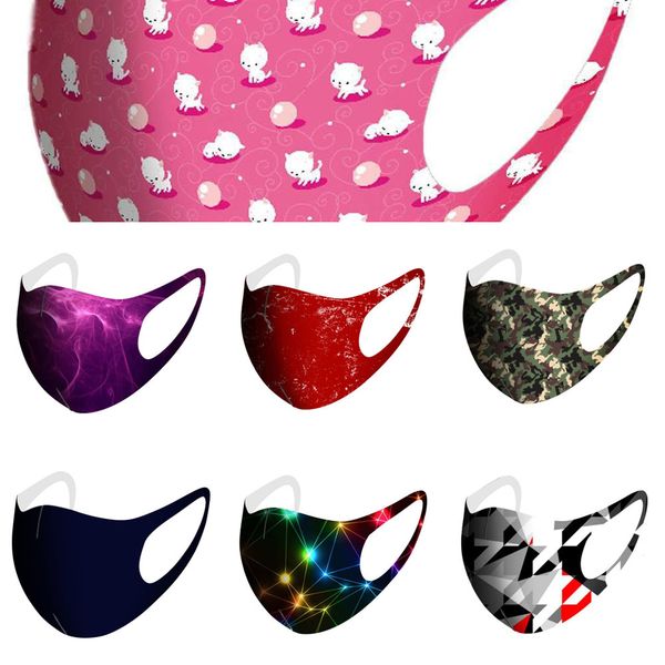 

uq87zu masks fashion face mask printed cartoon ice silk facemask women painting starry sky fireworks camo dustproof mouth ma n