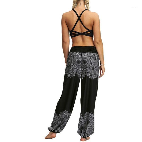 

women boho feather baggy harem pants elastic waist loose hippie lounge trousers 517d1, Black;white