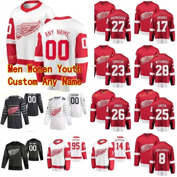 

detroit red wings jersey kevin boyle thomas greiss troy steche vladislav namestnikov marc staal 2020 hockey jerseys custom stitched, Black;red