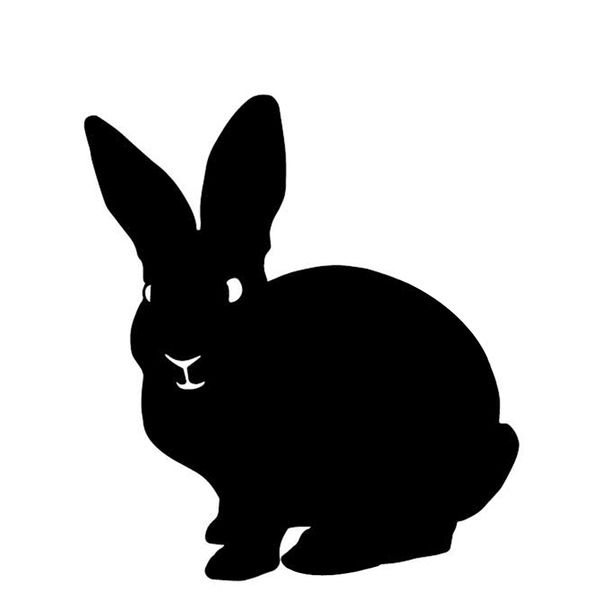 

14.4cm*16.1cm lovely rabbit decorate car stickers car door vinyl decal black/silver c4-2522
