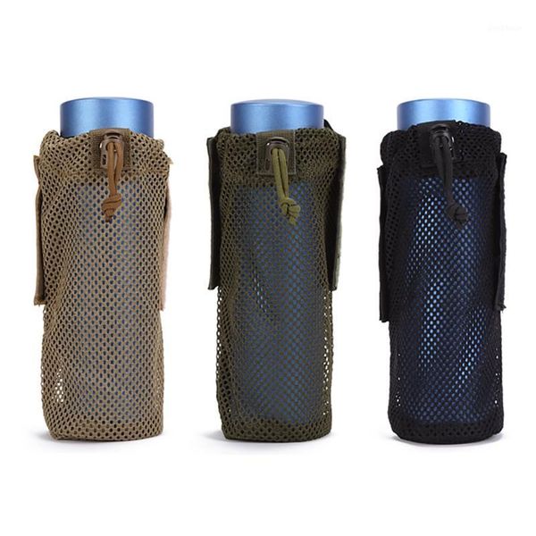 

bottle bags multifunctional hiking water cup cover multi-function mesh bottle wearing sleeve1