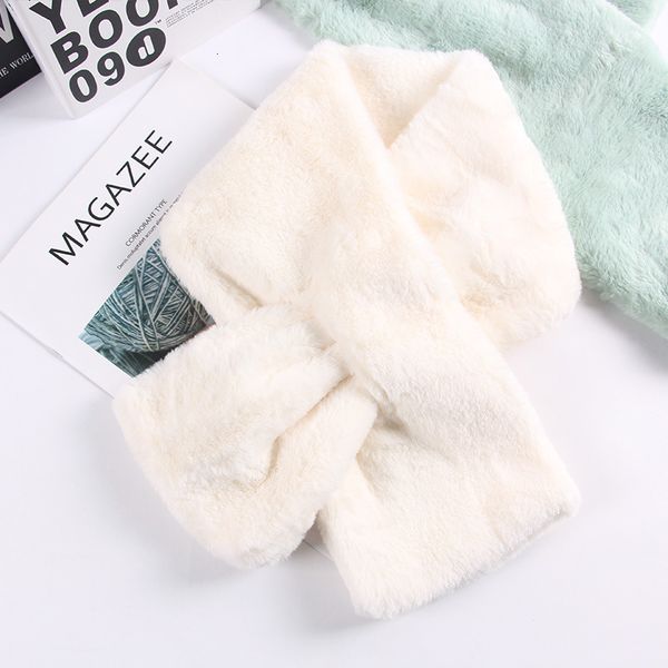 

2019 korean version of the new winter thickening imitation rabbit hair scarf students versatile wool wool cross rex rabbit hair scarf female, Blue;gray