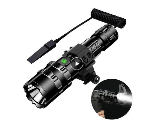 

l2 tactical flashlight 1600 lumens usb rechargeable torch waterproof hunting light with clip hunting shooting accessories