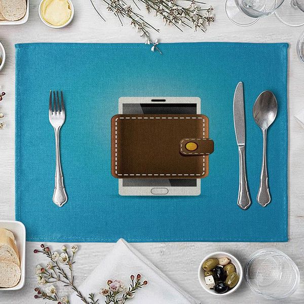 

кошелек мобильный телефон шаблон placemat heaters обеденные столовые коврики хлопчатобумажные бельневые чашки чашки коврики кухонные проклад