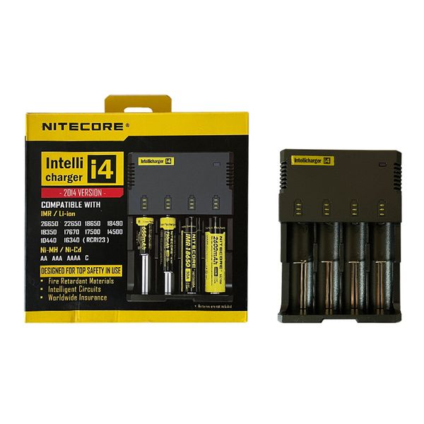 

original nitecore i4 universal charger e cigs electronic cigaretters battery charger for 18650 18500 26650 i2 d2 d4