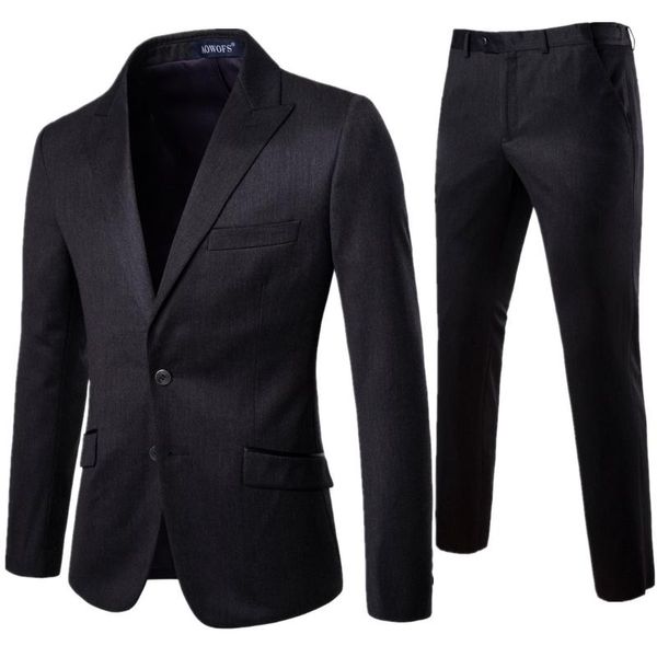 

men's suits & blazers wedding for men formalwear black dress slim fit suit jackets+pants 2 pieces size 4xl, White;black