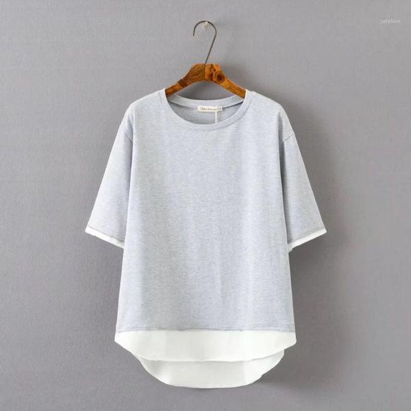 

oversized plus size o-neck short sleeve gray women t shirts casual cotton t-shirts women tshirt summer tee shirt1, White