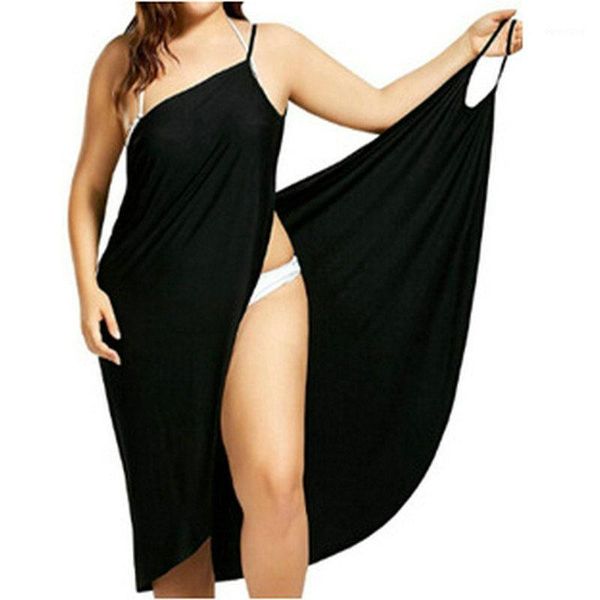 

multi-purpose dress women condole belt hanging neck mosaics pure color suspension cover halter belt plus size one-piece1, Black;gray