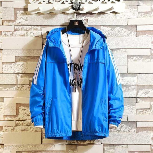 

mens ultra lightweight windbreakers hooded track jackets outdoor running uv protection clothing thin sporting coat with hood1, Black;brown