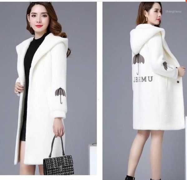

woolen trench coat for women thick overcoat hooded woman windbreaker velvet coat female long cardigan windbreakers coats1, Tan;black