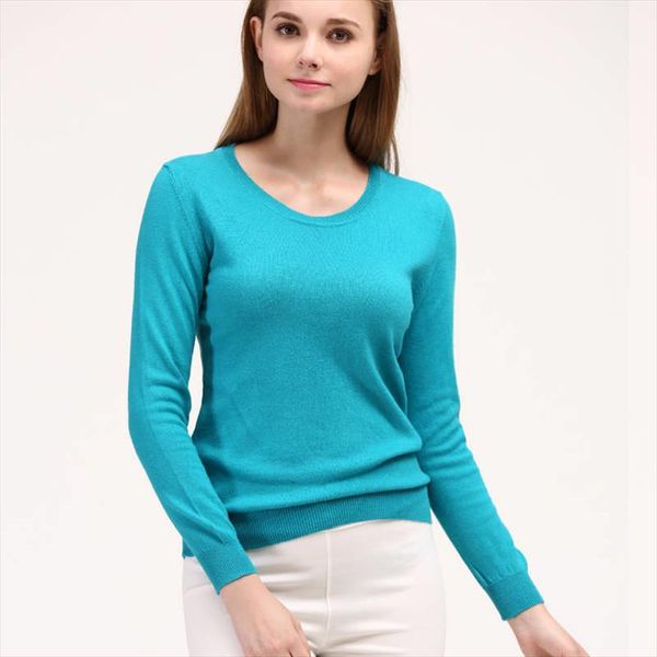 

горячая продажа кашемир вязать свитер для женщин oneck 15colors длинного рукава пуловера дама высокого качества шерстяной одежды девушка вер, White;black