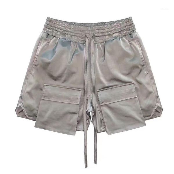 

men's shorts 2021 cargo mens summer jogger running men's fashion silver multi-pocket casual loose sports short1, White;black