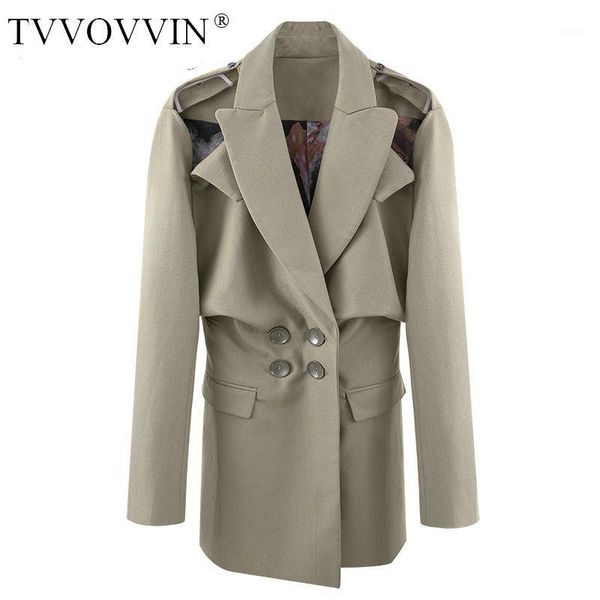 

tvvovvin women blazer off shoulder ladies blazer coat double breasted long sleeve female suit long women's suit jacket ibnr1, White;black