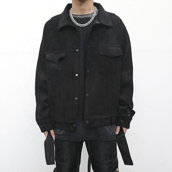 

oem private label men stock drop shipping micro suede leather jacket