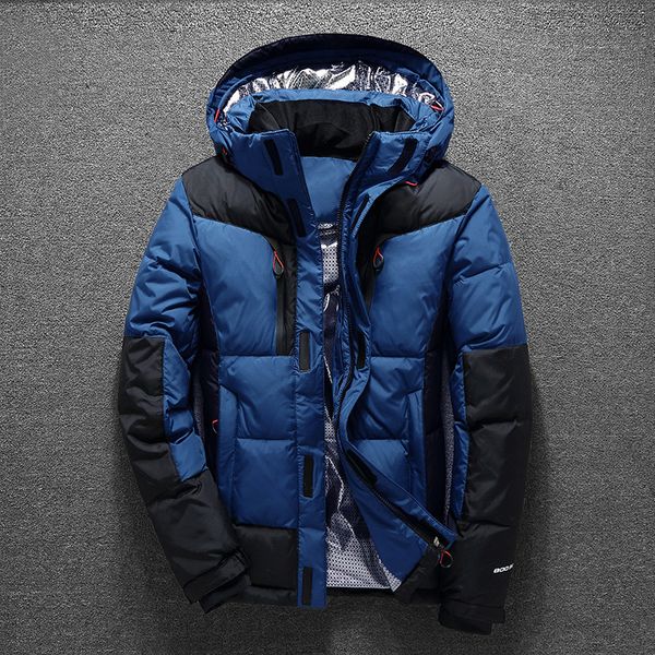 

winter mens fashion white duck down jacket casual down coat parka male clothing coats ing, Black