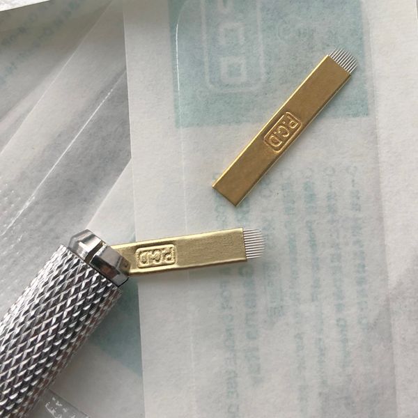 

wholesale 500 pcs microblading needle 12 pin pcd lamina tebori 12 hard flex microblading 12 prong flat permanent makeup supplies