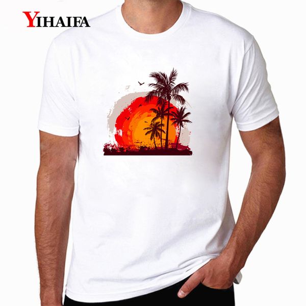 

yihaifa mens graphic tees seaside coconut tree printed s casual sleeve streetwear ropa hombre hooded sweatshirt hoodie men t shirt