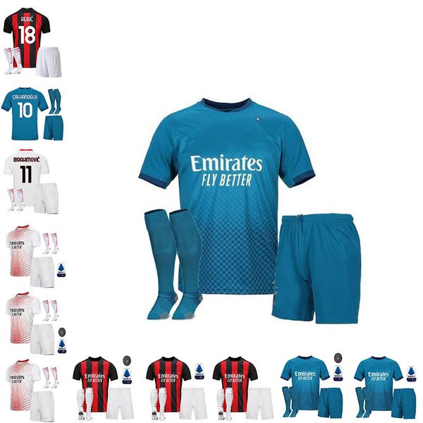 

для взрослых мальчиков ac 2020 2021 милана ибрагимович трикотажные изделия футбола набор 20 21 piatek paquetá тео ребич футбольные рубашки м, Black