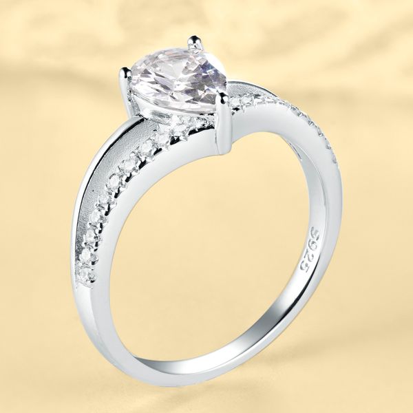 

fashion tonglin european and american supply new elegant womens ring s925 sterling silver inlaid water drop artificial diamond womens ring f