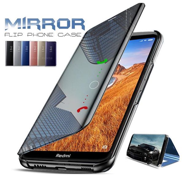 

clear view smart mirror case для xiaomi redmi 7a cover stand case на xiomi xaomi xiami kisomi redmi7a bbywoa