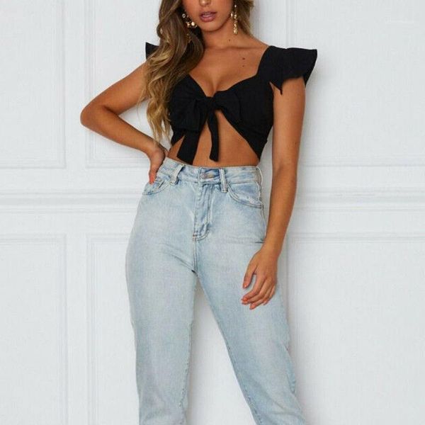 

plus size women short sleeve crop front stitching tie solid color backless ladies casual plain blouse summer clothes1, White