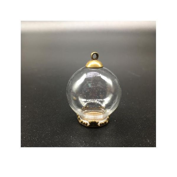 

300sets 25*15mm terrarium metal glass globe with jewelry findings set glass vial pendant wishing bottle glass pendan bbytku, Bronze;silver