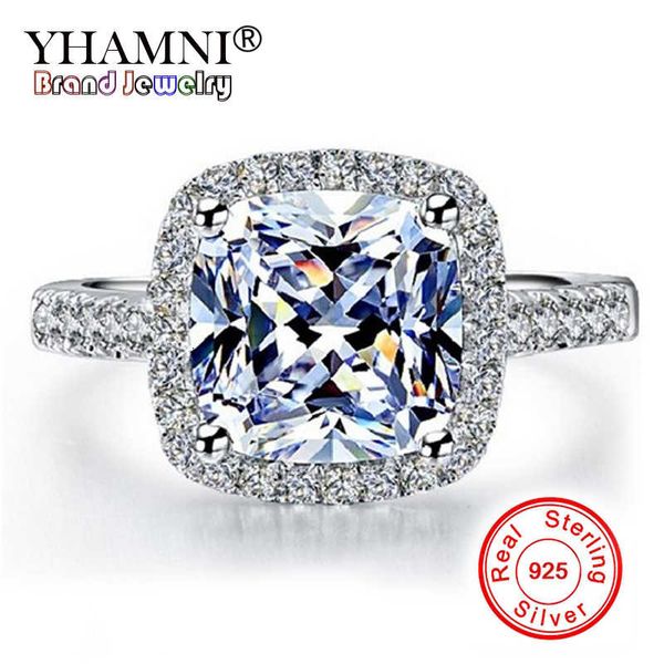 

designer yhamni real 100% 925 sterling silver rings wholesale engagement inlay 3 ct sona simulation cz wedding rings for women gr001, Slivery;golden