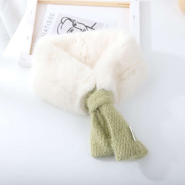 

new children's scarf same winter, simple the big collar in korea, plush warm girl's soft tie neck p268, Red;brown