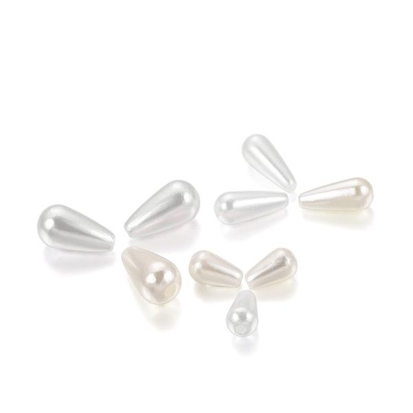 

100pcs/bag two hole tear drop white ivory plastic imitation abs pearl loose spacer diy beads for jewelry finding bbyfhp