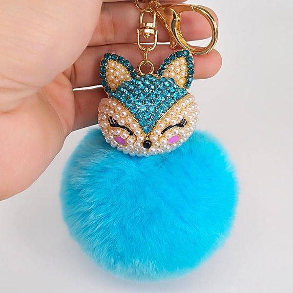 

keychains 8color cool puff ball cute key chains kids womens personalised rings car bag, Silver