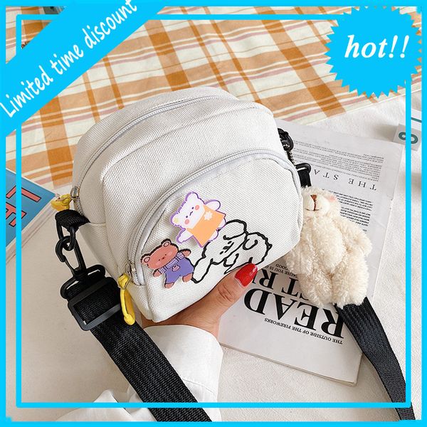 

harajuku chic cute cartoon canvas classic messenger korean ins soft girl bag