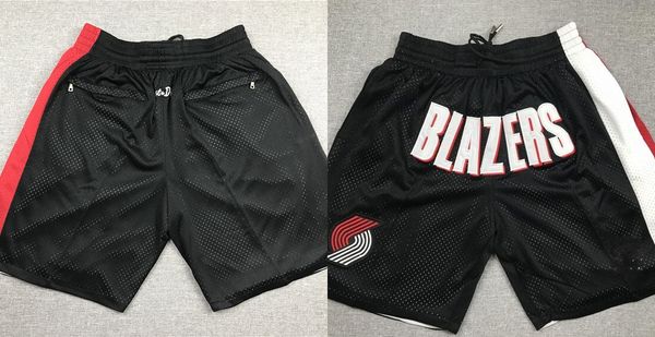 

portland trail blazers men just don hardwood basketball shorts, Black