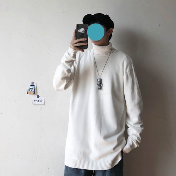 

2021 new autumn new men's turtleneck fashion women pullovers solid color sweater 14 colors male clothing k7zi, White;black