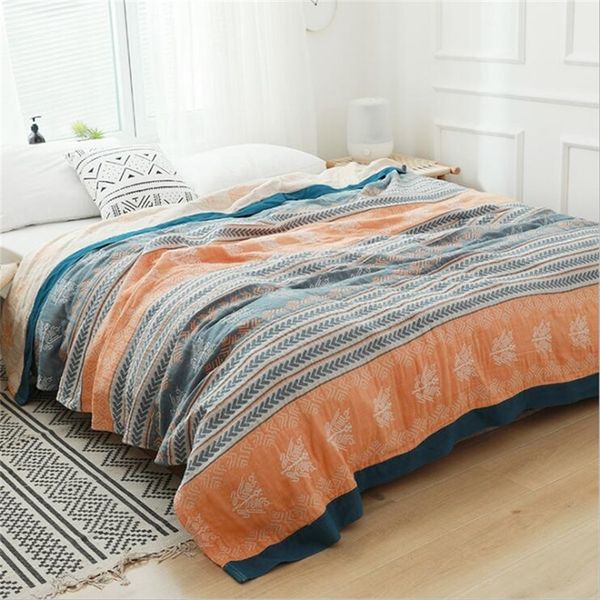 Algodão Gaze Muslin lançam cobertor na cama confortável cama capa soft bedcover colchas lençóis adultos viajar ljmetet lj201014