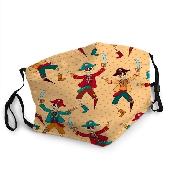 

mouth mask face cover anit dust shield skeleton pirate cartoon style character