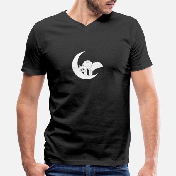 

кошка на луне t shirt юмор прекрасный модный tracksuit фуфайки hoodie