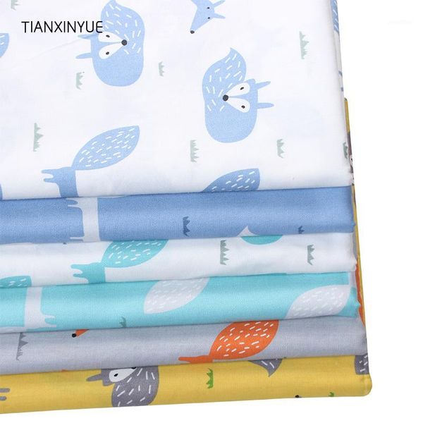 

tianxinyue 6 pcs/lot cartoon fabric twill cotton fabric for patchwork quilting baby bedding sewing cloth material1, Black;white