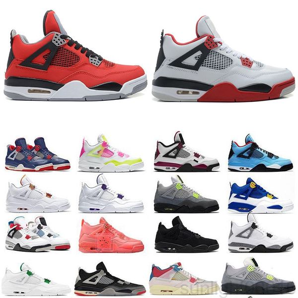 

2021 high og jumpman 4 4s mens basketballs shoes sail neon denim white black cat ovo splatter raptors trainers retro sneakers size ls8l