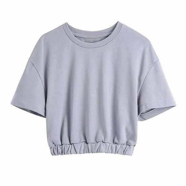 

women's t-shirt hadara fashion half sleeve o neck tshirts women elegant spring collected waisted short solid casual tees ladies, White