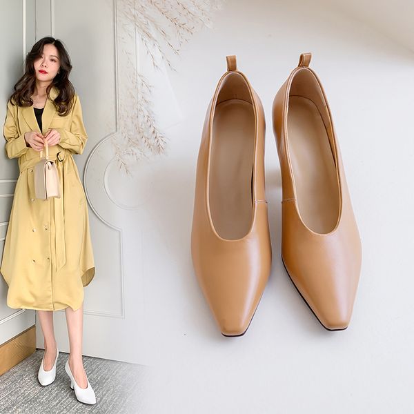

2021 female pumps shoes 22-25 cm in short length toe seven inches heels sheepskin palms + pigskin lining 7opu, Black