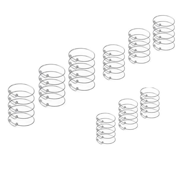 

15 pcs expandable bulk wire blank adjustable bangle bracelet for diy jewelry making, Black