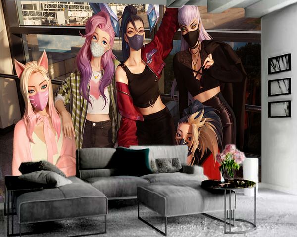 

3d modern character wallpaper girl with mask 3d wallpaper living room bedroom wallcovering hd p mural wallpaper