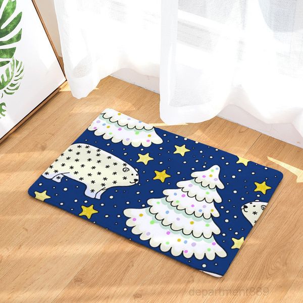

new design christmas bath printed suede carpet shower bathroom kitchen floor mat 50x80cm toilet rugs home decoration
