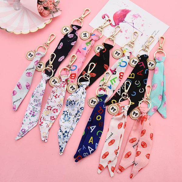 

fashion scarves key chain bowknot exquisite decoration silk tassels keychains women bag charm pendant eh107 h jllwiz
