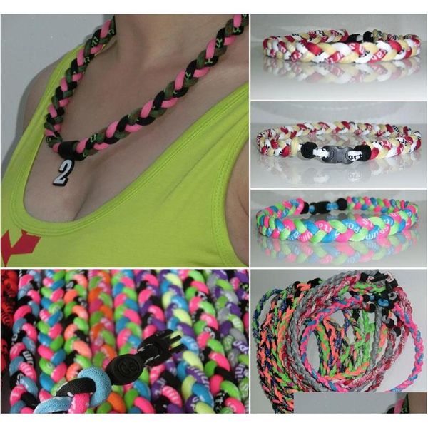 

drop shipping sports health germanium titanium energy twisted ion necklaces bracelet obezv, Silver