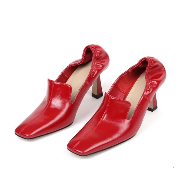 

sole meotina женщины насосы natural genuine kitten высокие каблуки реальная кожа площади toe обувь женская красный размер 39, Black